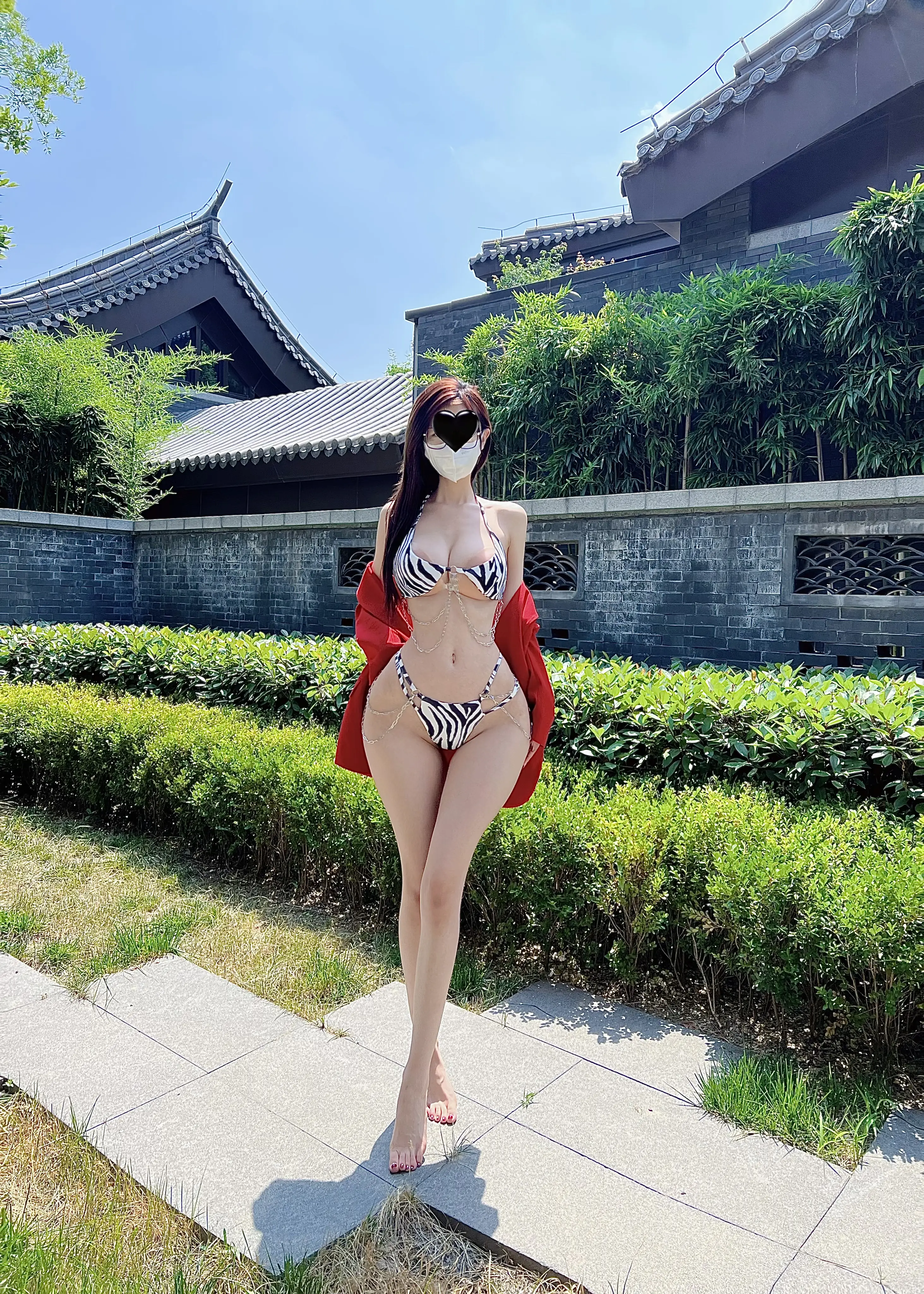 脸红Dearie – 斑马纹比基尼 29P 1V